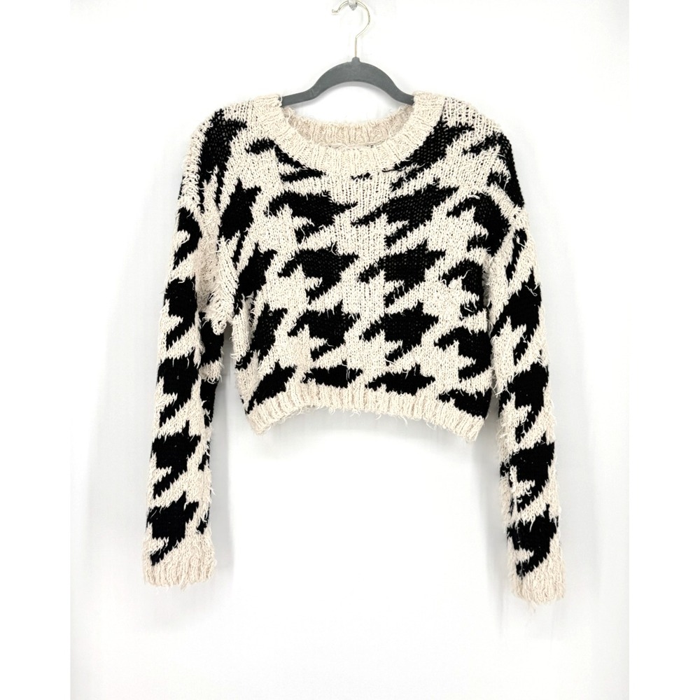 Storia Anthropologie Cropped Oversized Hounds Sweater Whimsigoth Academia Size S